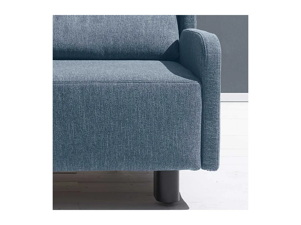 Zweier Sofa in Blau Webstoff Schlaffunktion
