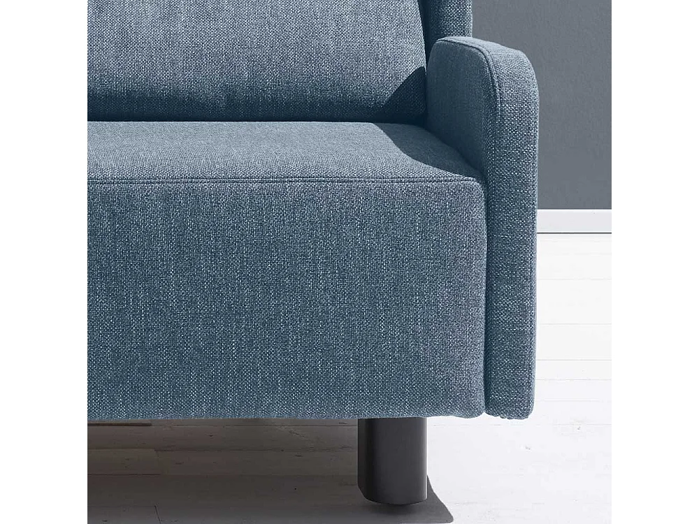 Zweier Sofa in Blau Webstoff Schlaffunktion