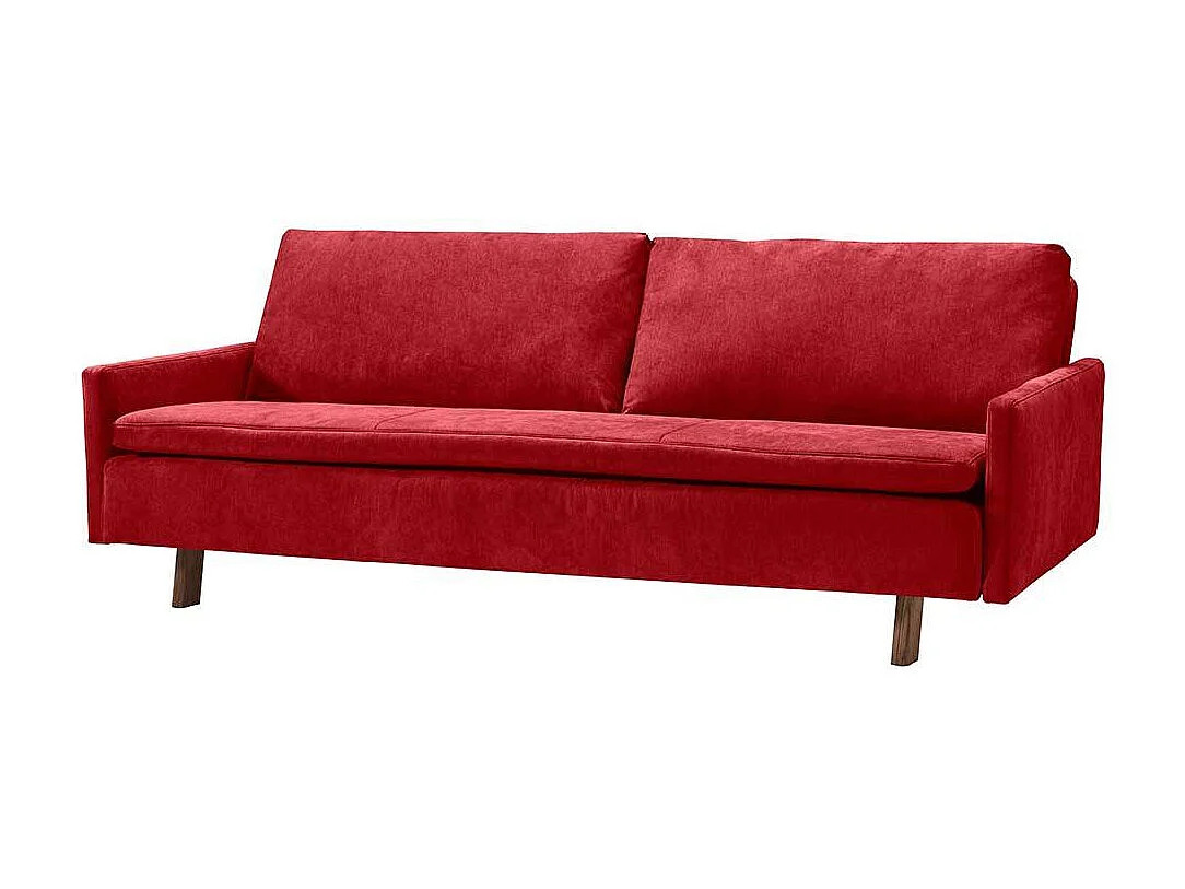 Ausklappbares Sofa rot mit Armlehnen Made in Germany