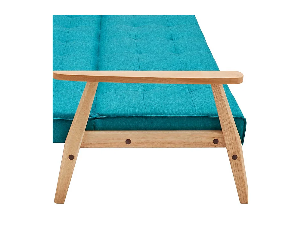 Retro Sofa in Petrol Webstoff Rücken-Klappmechanik