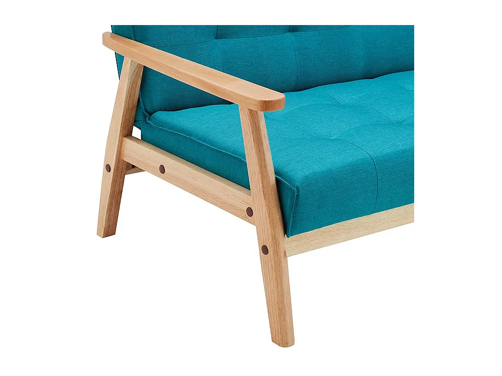 Retro Sofa in Petrol Webstoff Rücken-Klappmechanik