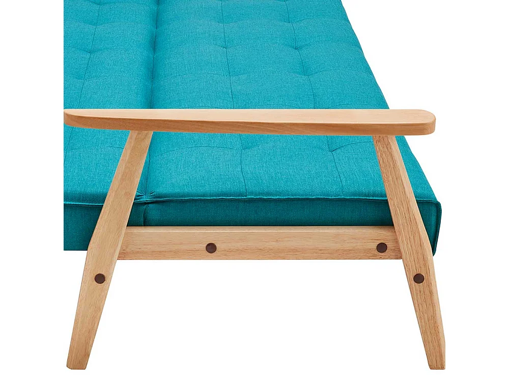 Retro Sofa in Petrol Webstoff Rücken-Klappmechanik