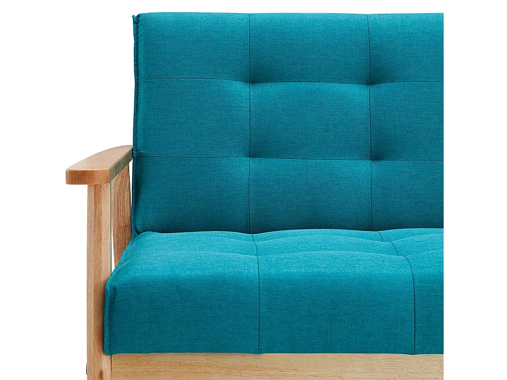 Retro Sofa in Petrol Webstoff Rücken-Klappmechanik