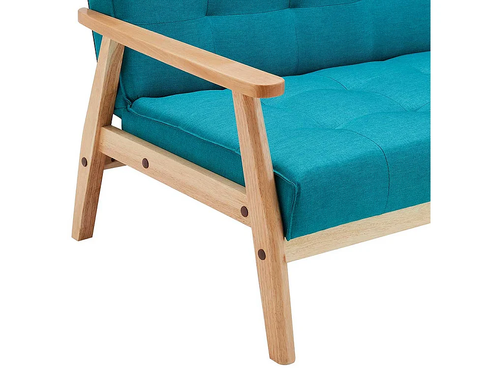 Retro Sofa in Petrol Webstoff Rücken-Klappmechanik