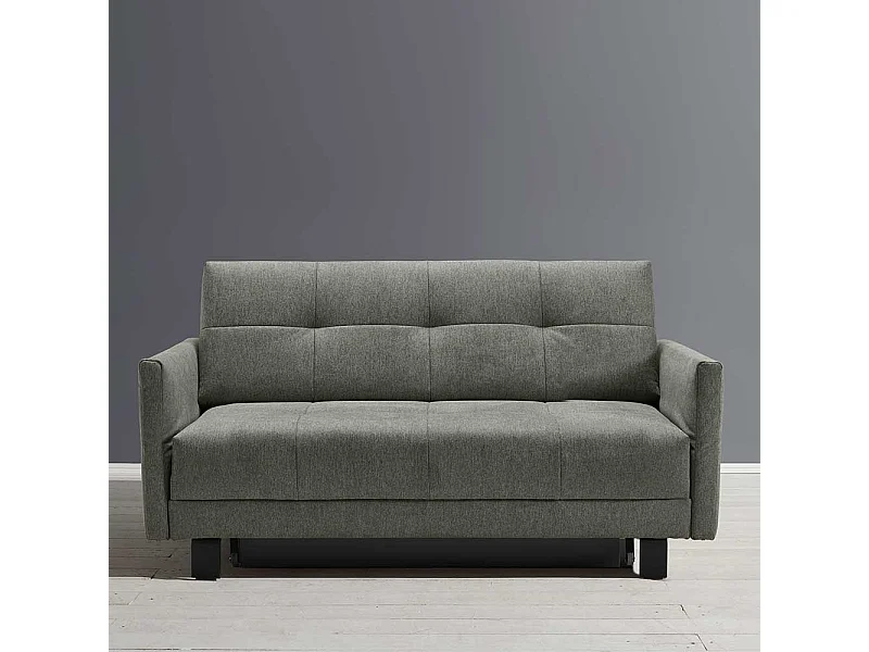 Ausklappbares Sofa mit Vierfußgestell aus Metall Flachgewebe