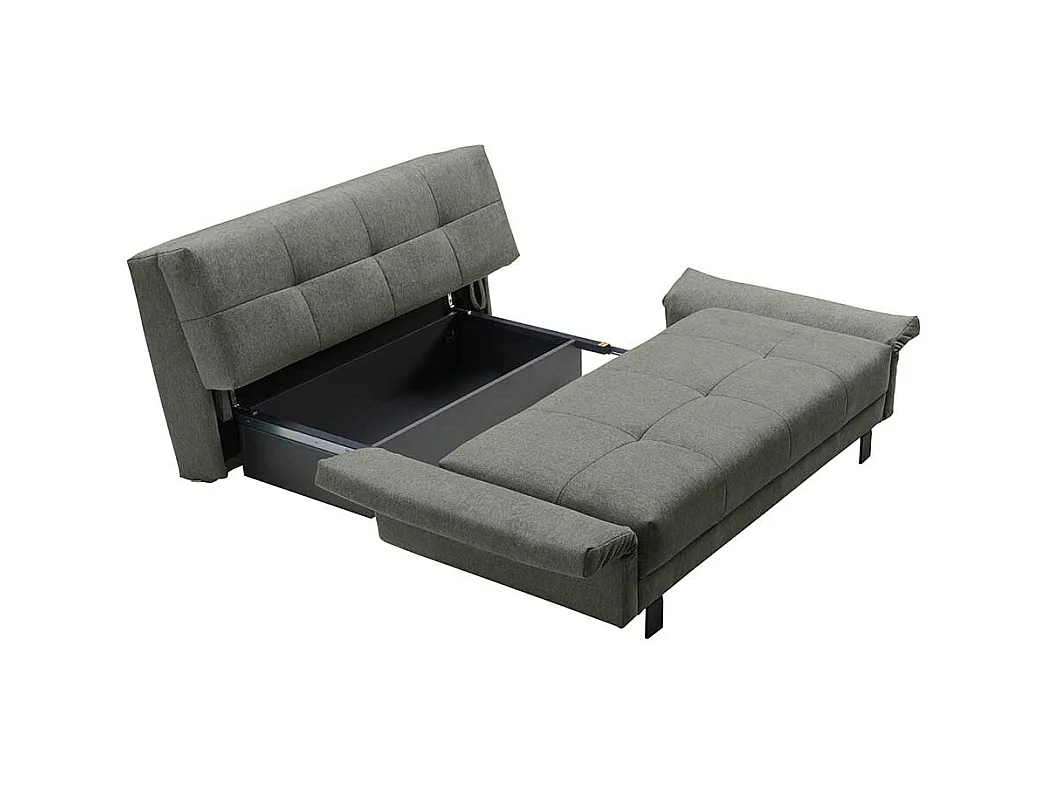 Ausklappbares Sofa mit Vierfußgestell aus Metall Flachgewebe
