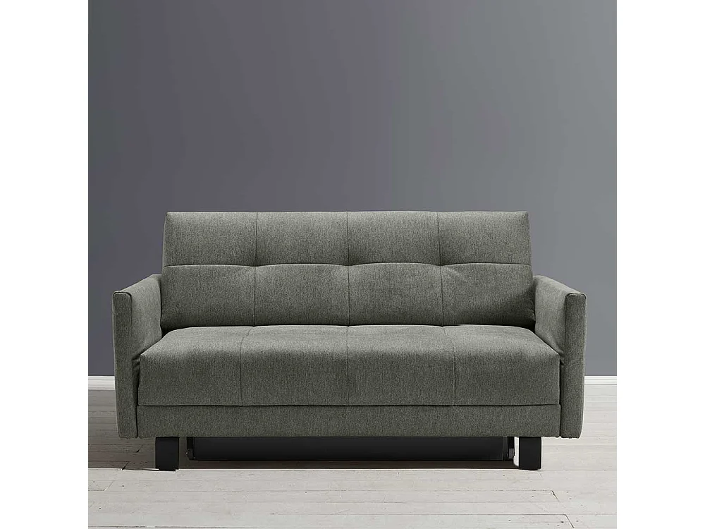 Ausklappbares Sofa mit Vierfußgestell aus Metall Flachgewebe