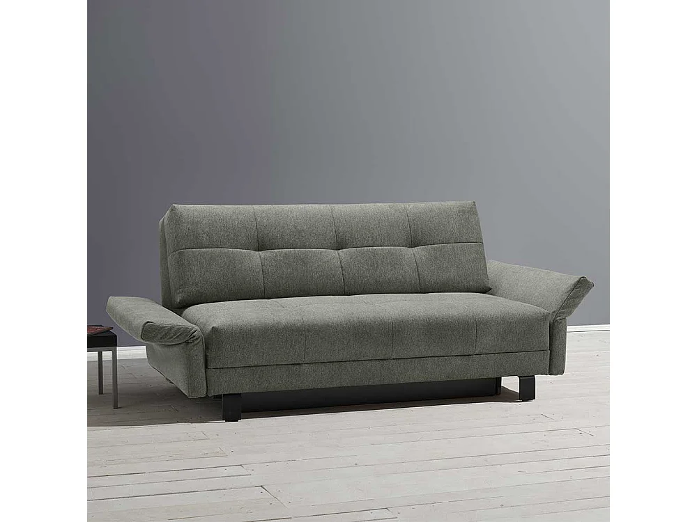 Ausklappbares Sofa mit Vierfußgestell aus Metall Flachgewebe