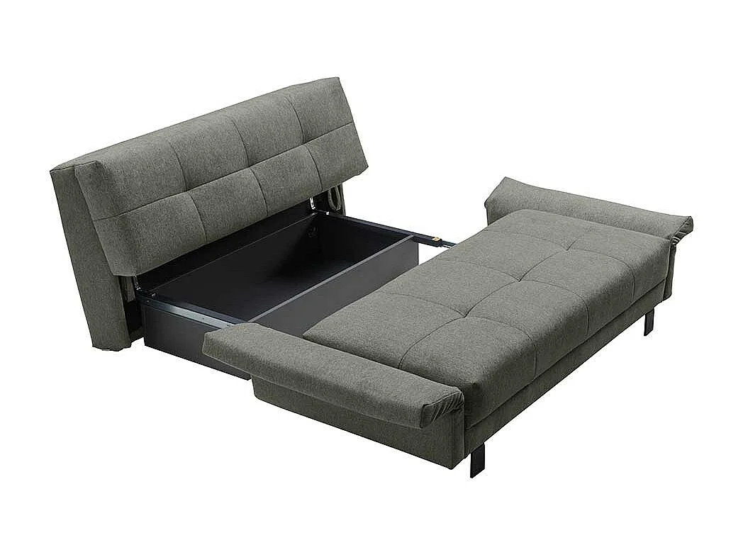 Ausklappbares Sofa mit Vierfußgestell aus Metall Flachgewebe