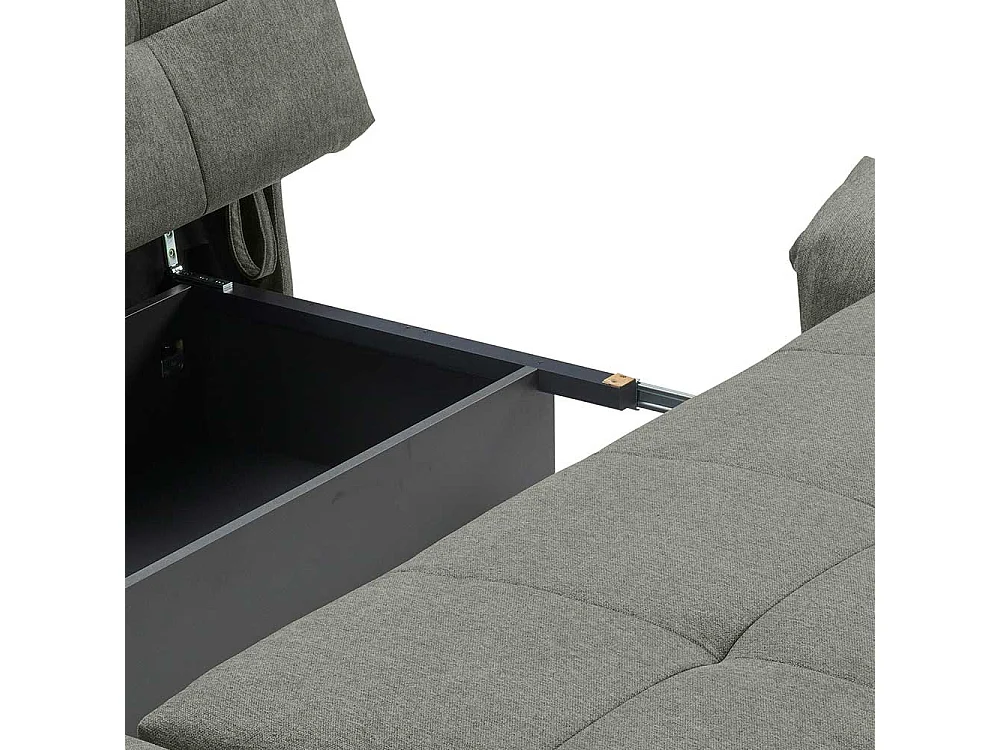 Ausklappbares Sofa mit Vierfußgestell aus Metall Flachgewebe