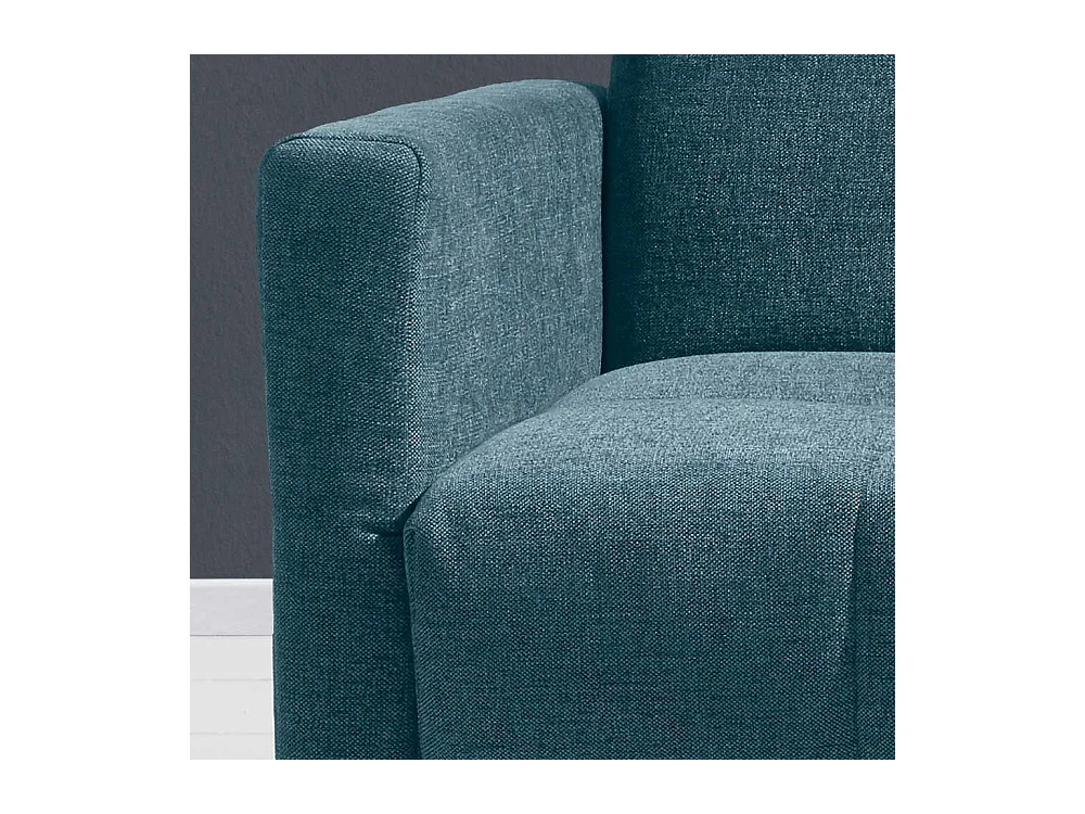Funktionssofa in Petrol Flachgewebe abklappbaren Arnlehnen