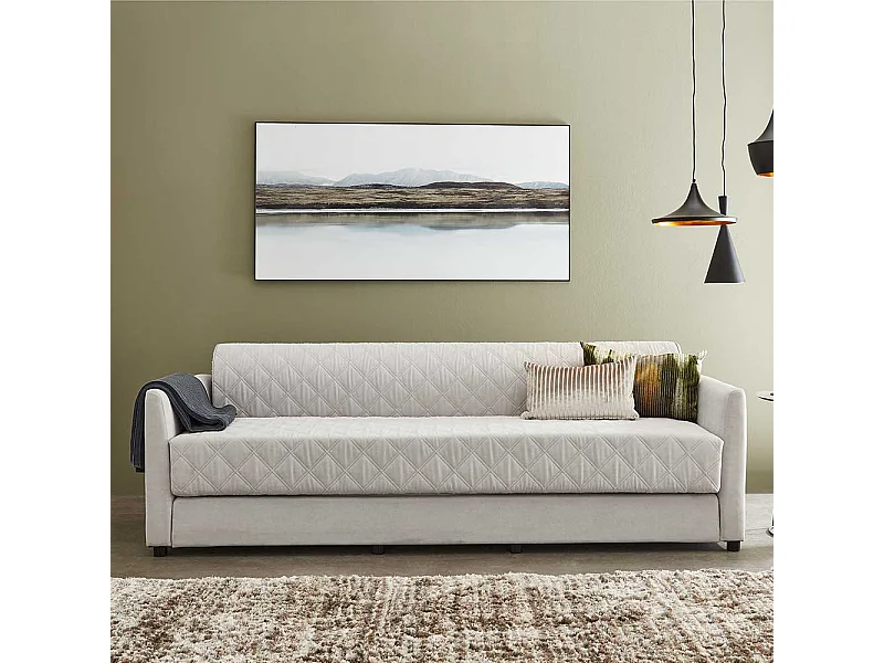 2er Schlafsofa in Hellgrau Taschenfederkern