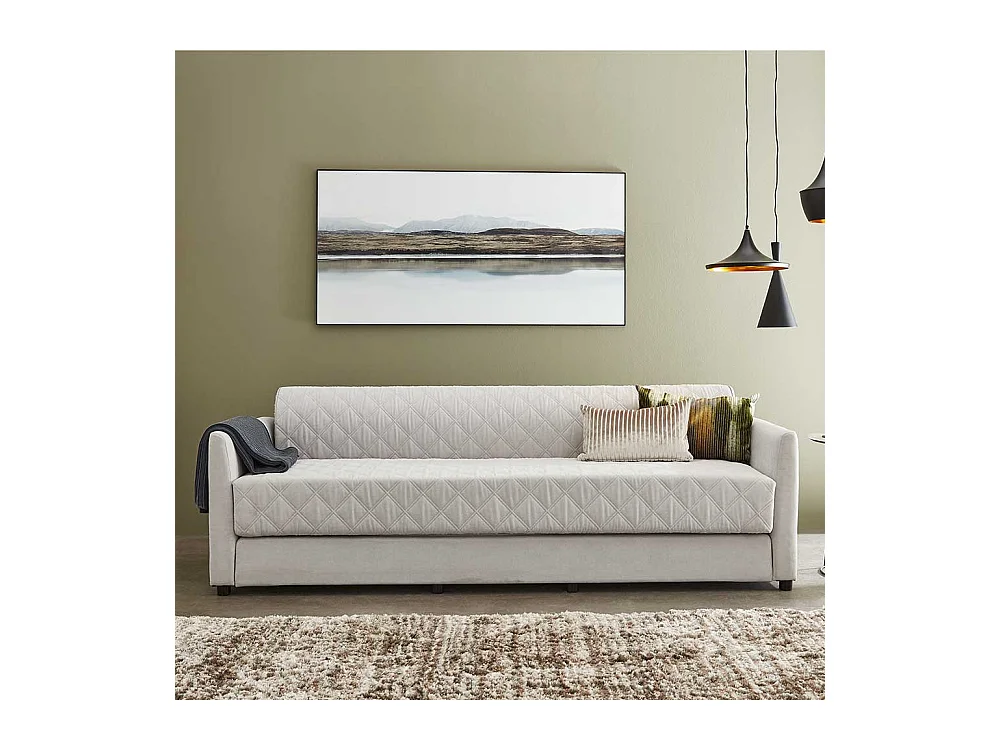 2er Schlafsofa in Hellgrau Taschenfederkern