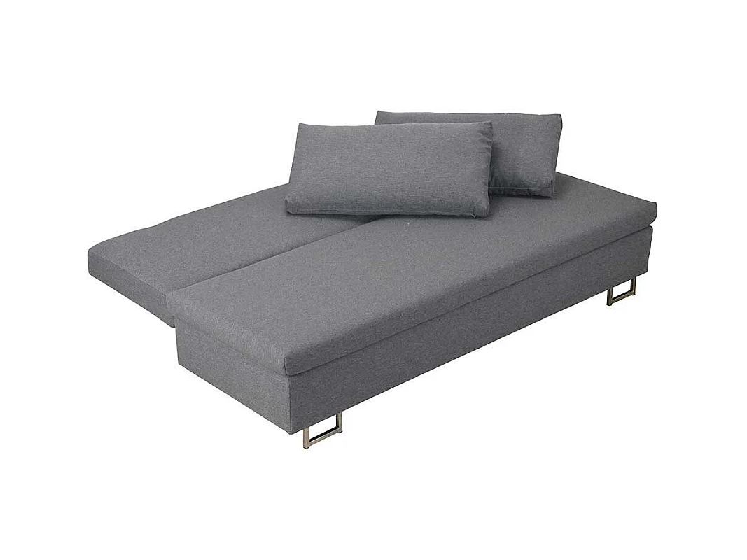 Klappcouch aus Webstoff Hellgrau