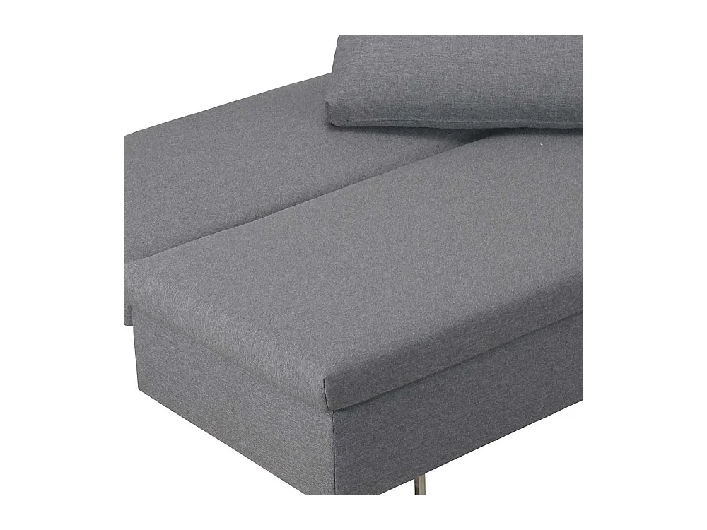 Klappcouch aus Webstoff Hellgrau