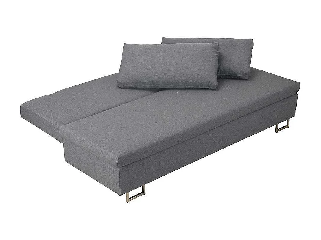 Klappcouch aus Webstoff Hellgrau