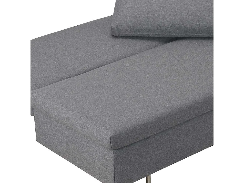 Klappcouch aus Webstoff Hellgrau