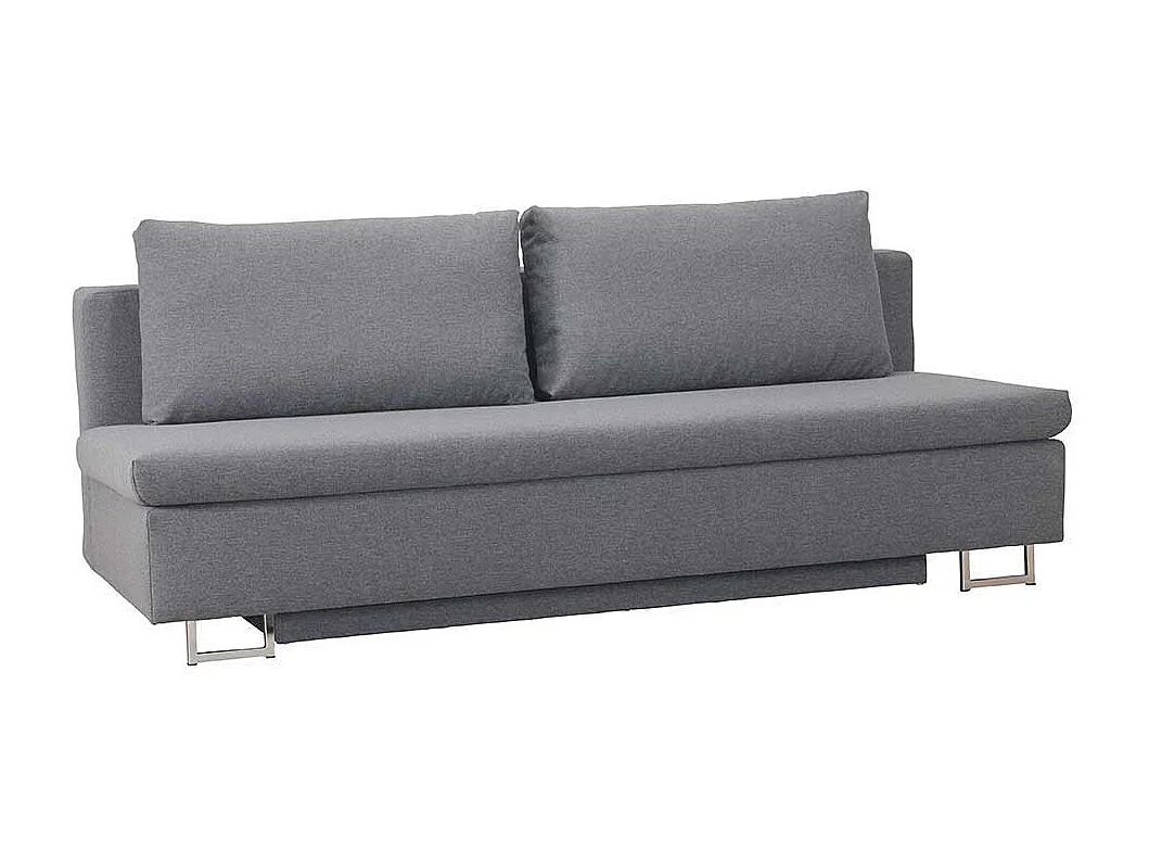 Klappcouch aus Webstoff Hellgrau