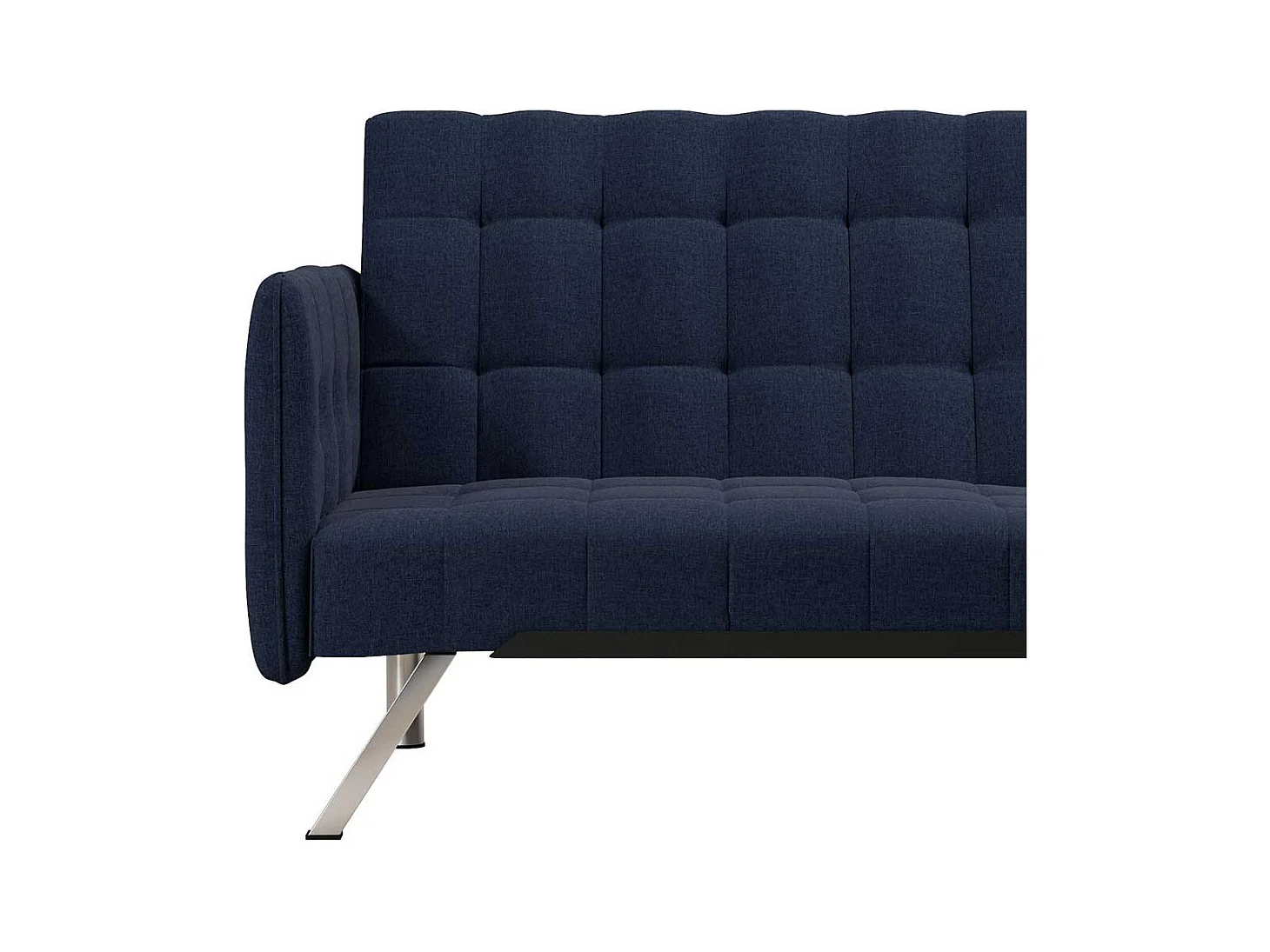 Zweisitzer Schlafsofa Blau aus Webstoff Fußgestell aus Metall