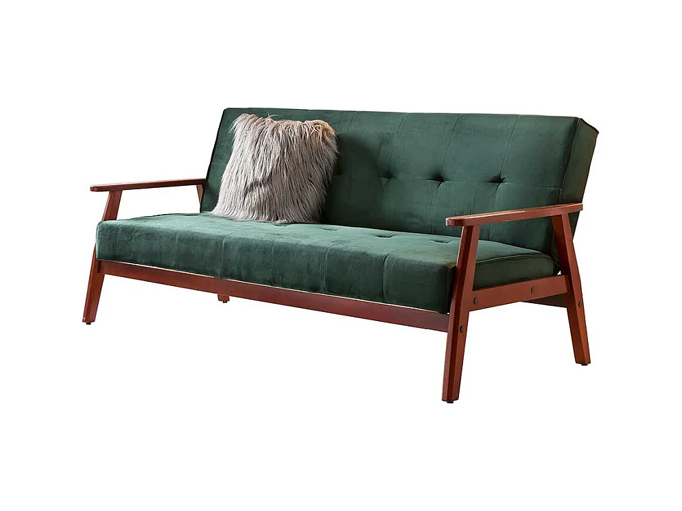 Samt Sofa in Dunkelgrün Schlaffunktion