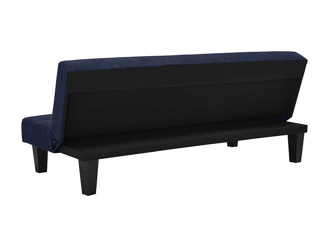 Funktions Sofa in Blau und Schwarz Rücken Klappmechanik