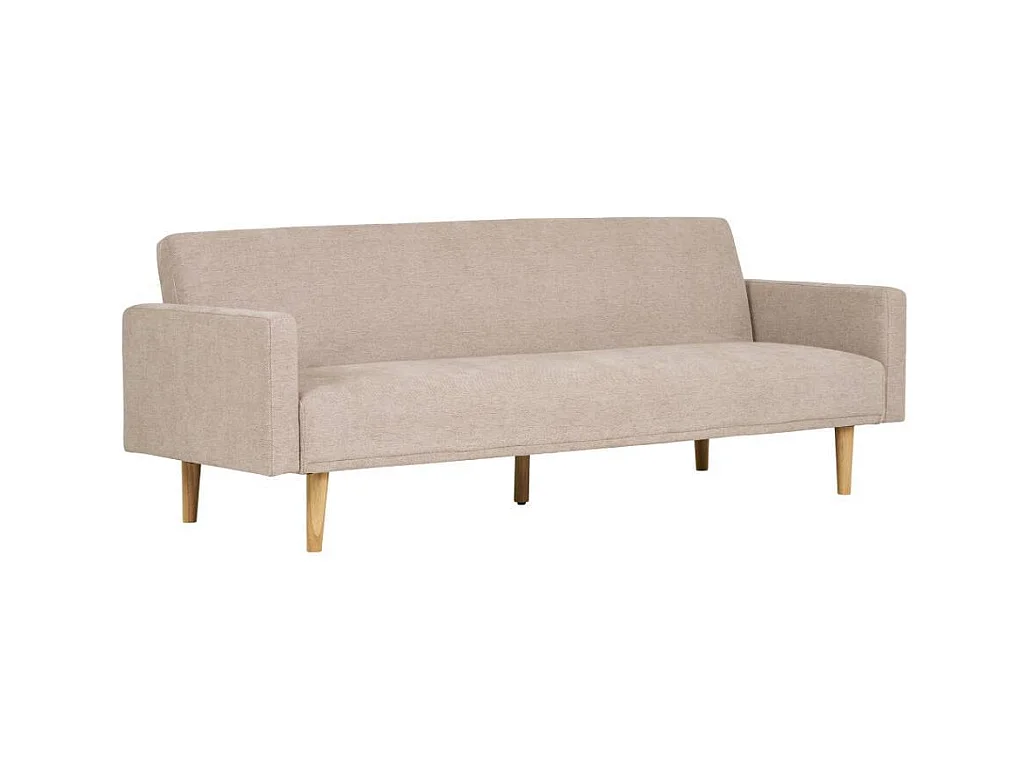 Schlafsofa Dreisitzer Couch in Beigegrau im Skandi Design