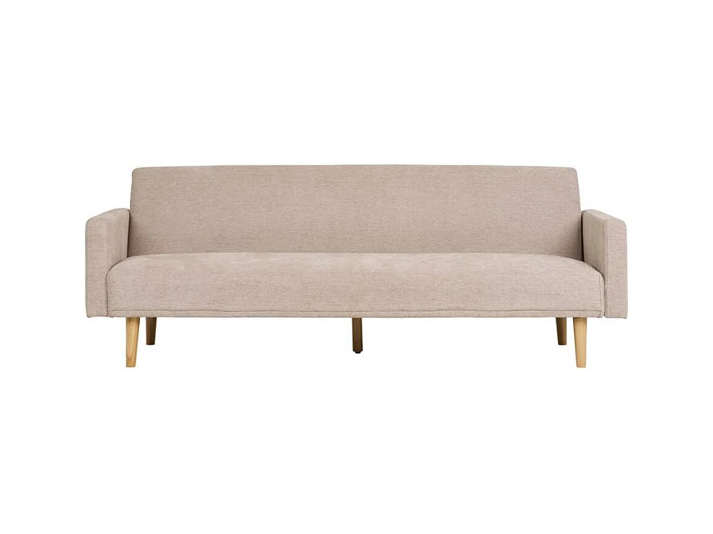 Schlafsofa Dreisitzer Couch in Beigegrau im Skandi Design