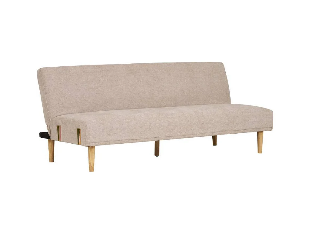 Schlafsofa Dreisitzer Couch in Beigegrau im Skandi Design