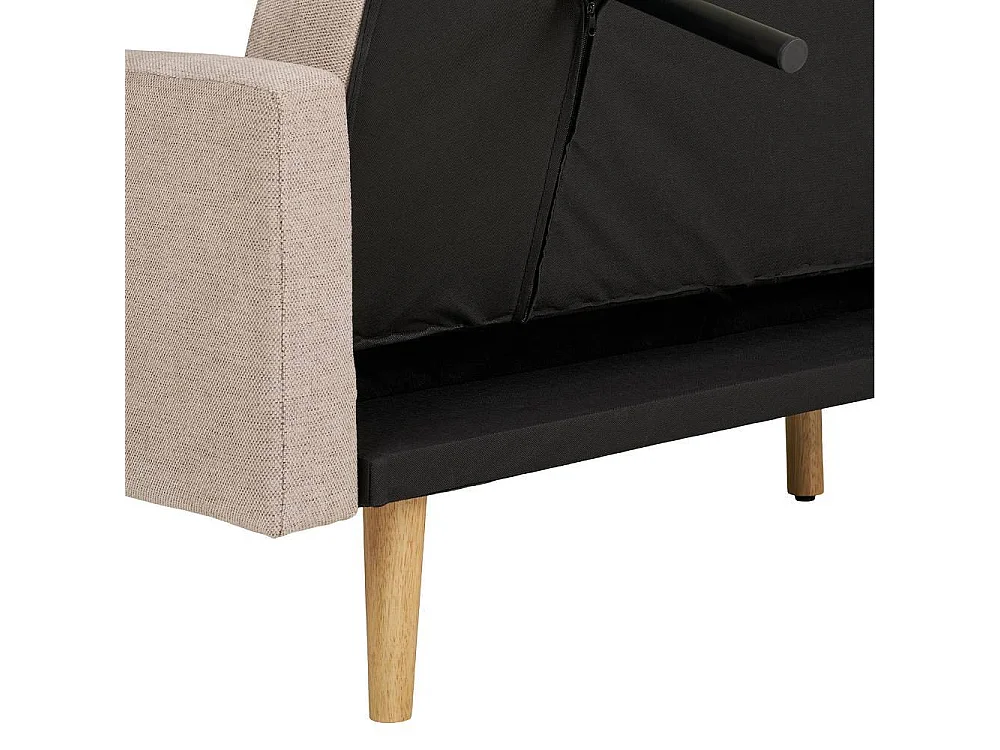 Schlafsofa Dreisitzer Couch in Beigegrau im Skandi Design