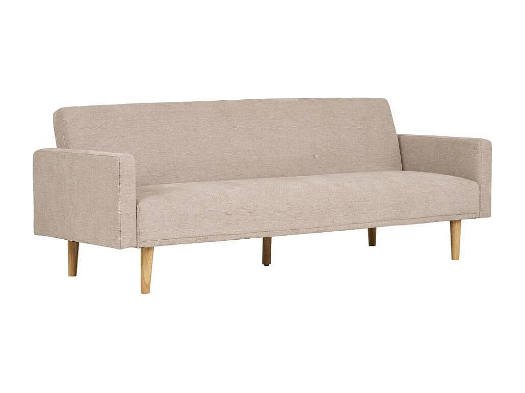 Schlafsofa Dreisitzer Couch in Beigegrau im Skandi Design