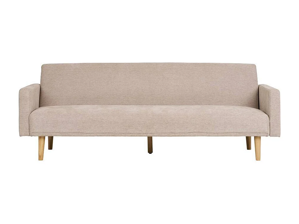 Schlafsofa Dreisitzer Couch in Beigegrau im Skandi Design