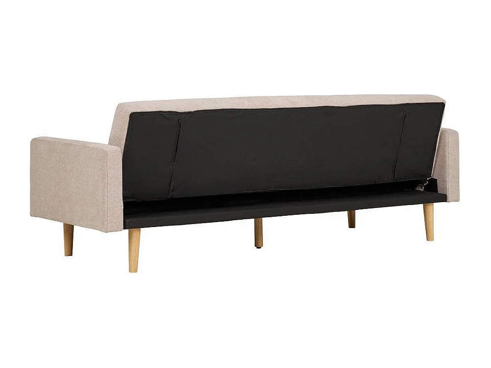 Schlafsofa Dreisitzer Couch in Beigegrau im Skandi Design