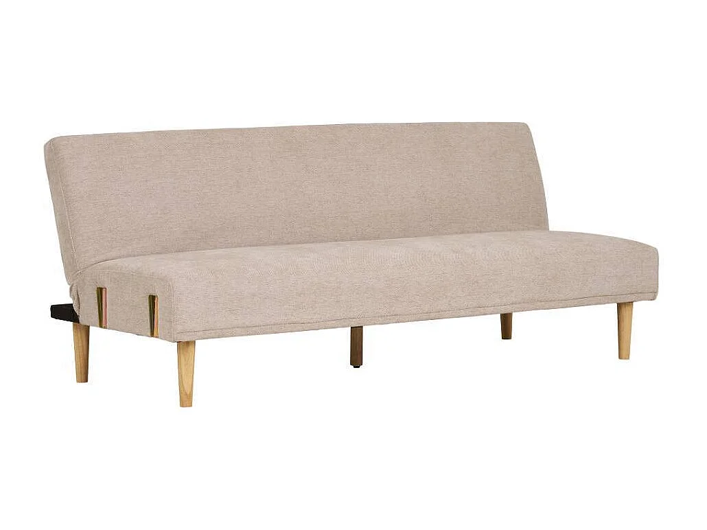 Schlafsofa Dreisitzer Couch in Beigegrau im Skandi Design