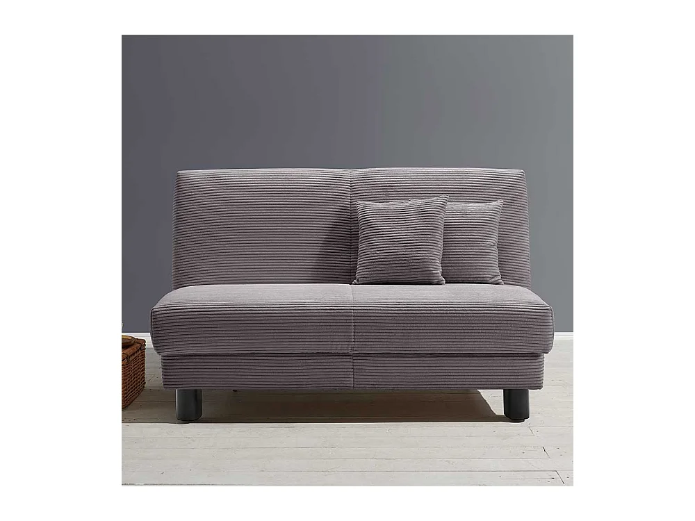 Futonschlafsofa grau Cord mit zwei Sitzplätzen 145 cm breit