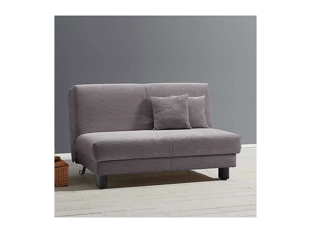 Futonschlafsofa grau Cord mit zwei Sitzplätzen 145 cm breit