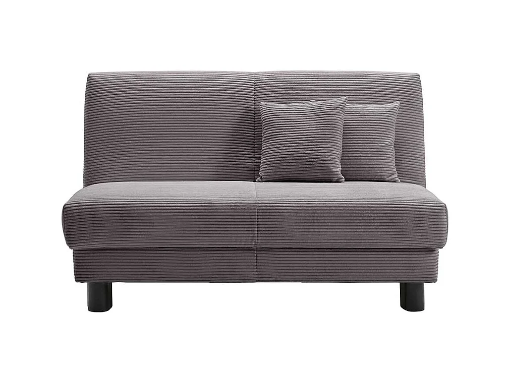 Futonschlafsofa grau Cord mit zwei Sitzplätzen 145 cm breit