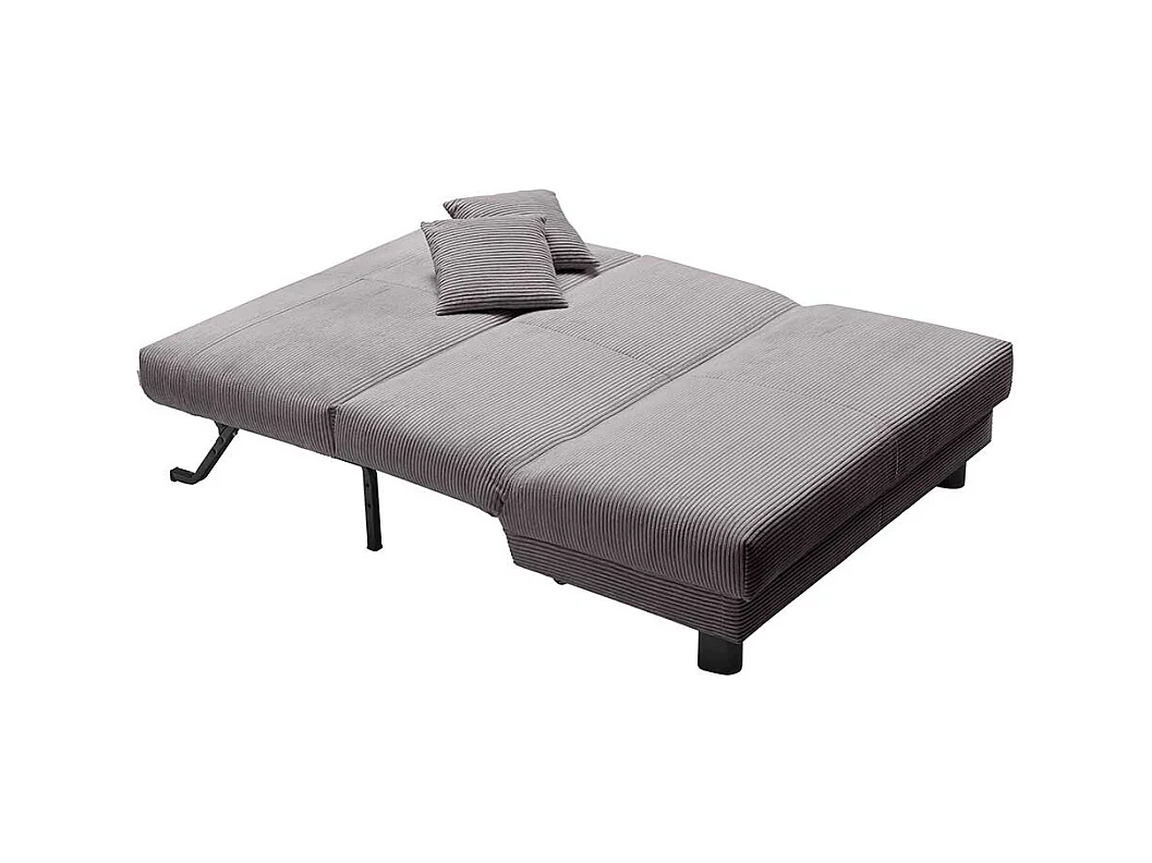 Futonschlafsofa grau Cord mit zwei Sitzplätzen 145 cm breit