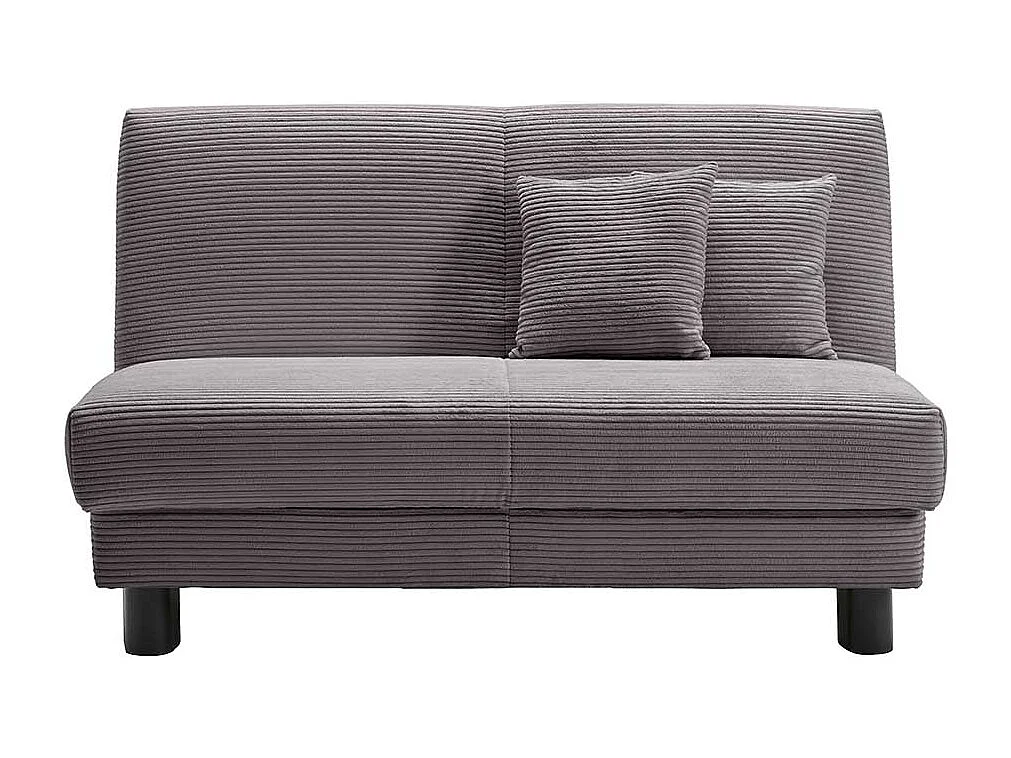Futonschlafsofa grau Cord mit zwei Sitzplätzen 145 cm breit