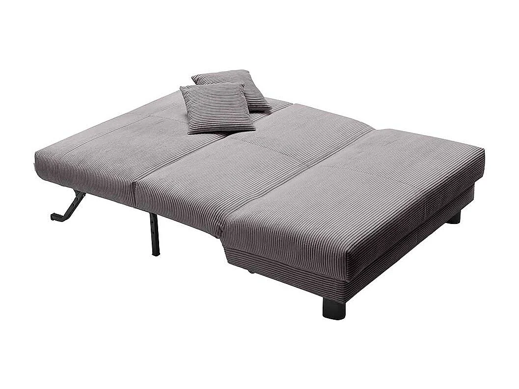 Futonschlafsofa grau Cord mit zwei Sitzplätzen 145 cm breit