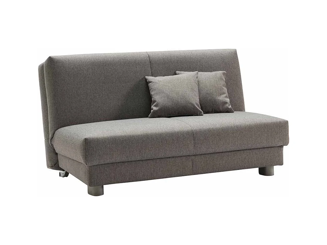 Klappcouch in Hellgrau Webstoff