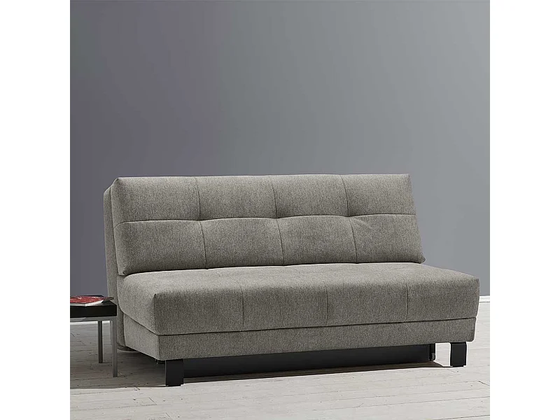 Zweisitzer Schlafsofa in Grau Vierfußgestell aus Metall