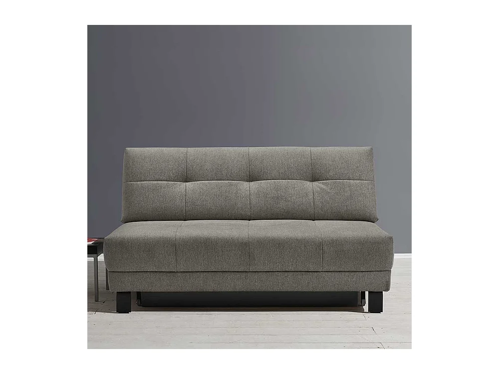 Zweisitzer Schlafsofa in Grau Vierfußgestell aus Metall