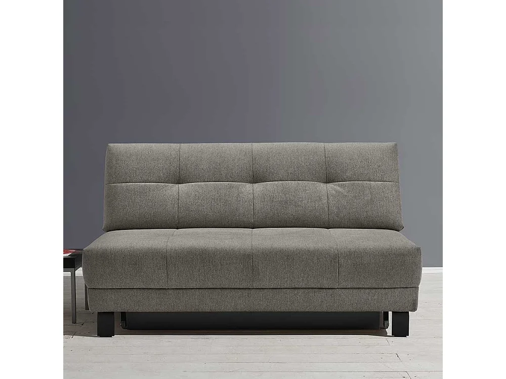 Zweisitzer Schlafsofa in Grau Vierfußgestell aus Metall