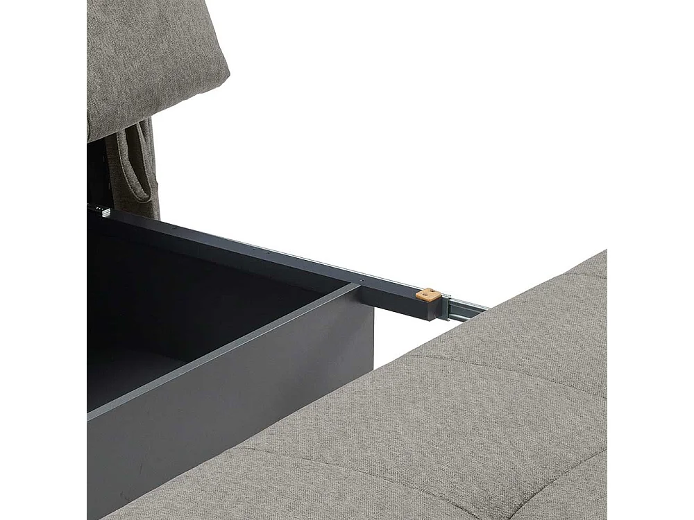 Zweisitzer Schlafsofa in Grau Vierfußgestell aus Metall