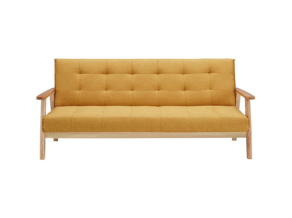 Funktionssofa in Gelb Webstoff 190 cm breit