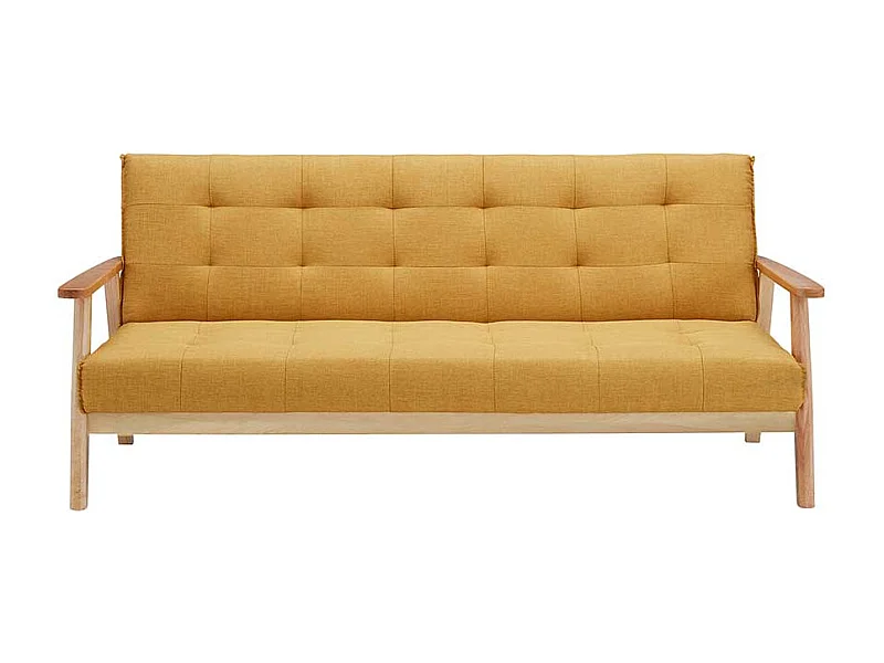 Funktionssofa in Gelb Webstoff 190 cm breit