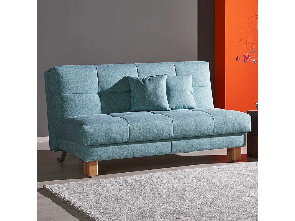 Schlafsofa in Türkis Webstoff