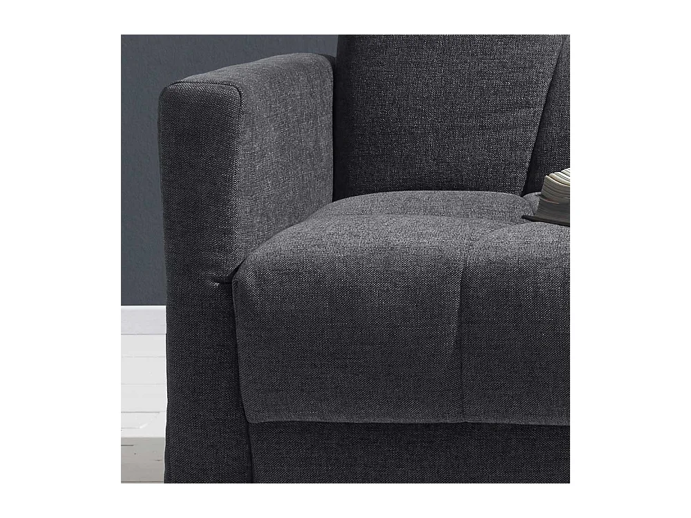 Schlafcouch in Blaugrau Flachgewebe verstellbaren Armlehnen