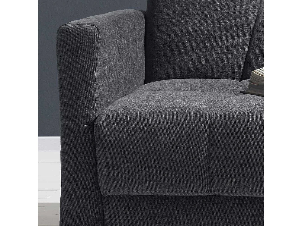 Schlafcouch in Blaugrau Flachgewebe verstellbaren Armlehnen