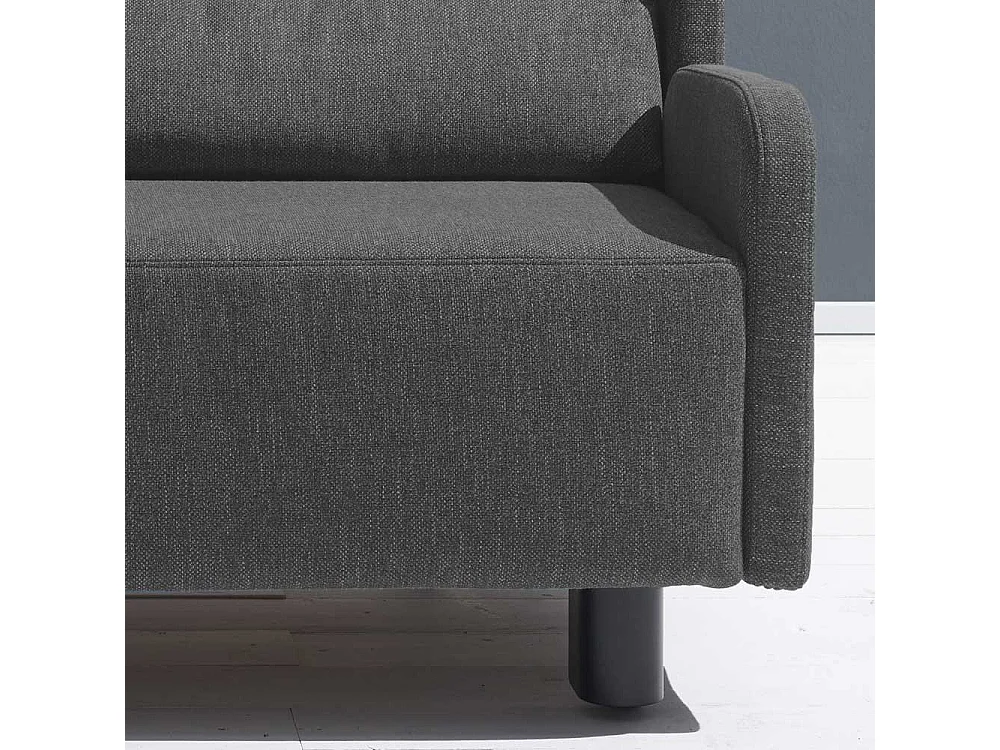 Bettsofa in Dunkelgrau Webstoff Made in Germany